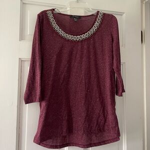 Atmosphere Red Bell Sleeve Embellished Tunic